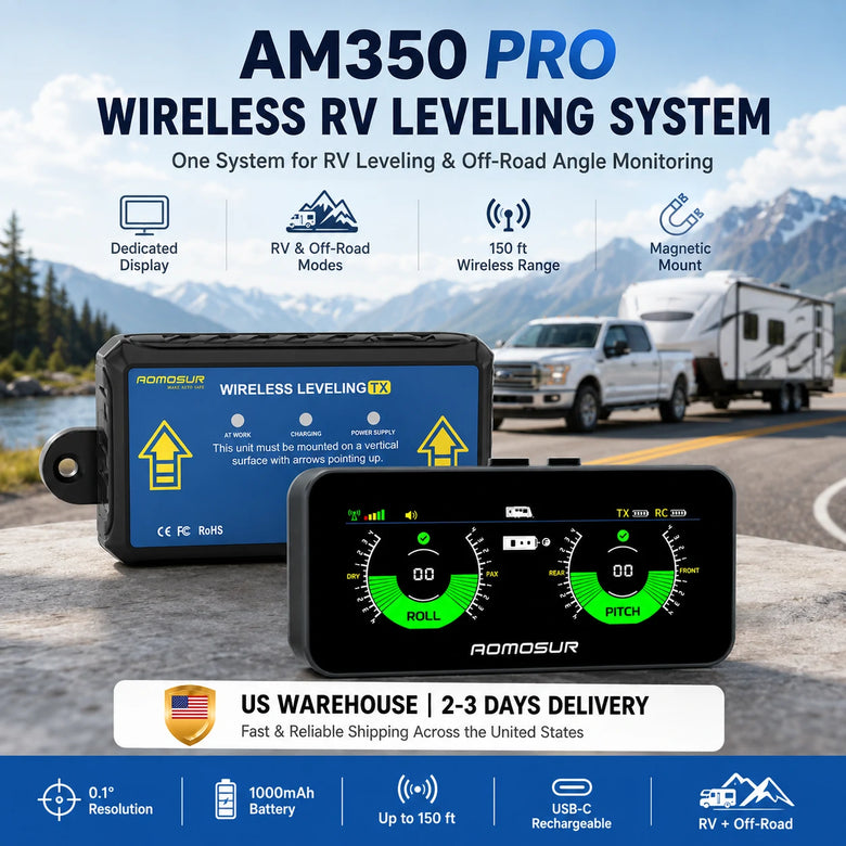 AM350 PRO 2-in-1 Wireless RV Leveling System & Off-Road Inclinometer