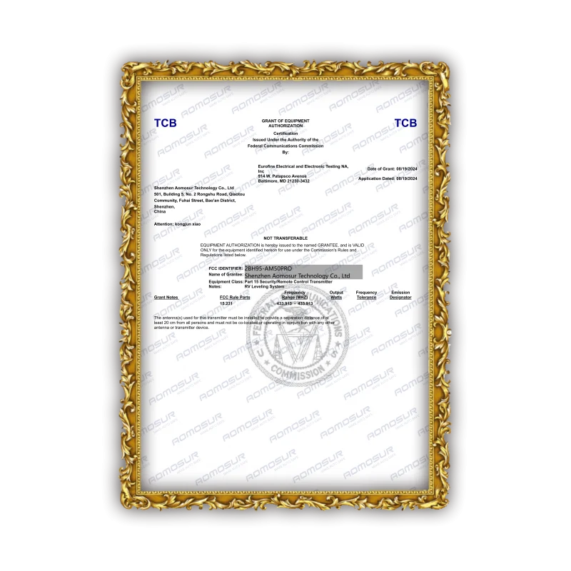 AOMOSUR patent or certification 4