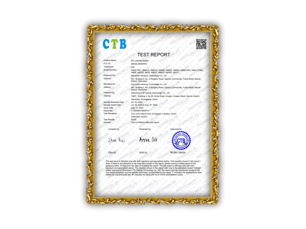 AOMOSUR patent or certification 7