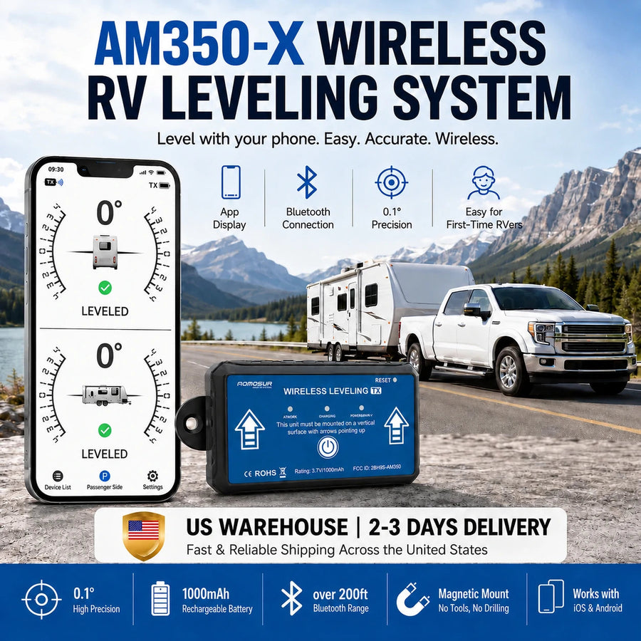 Wireless AOMOSUR RV leveling system for campsite setup
