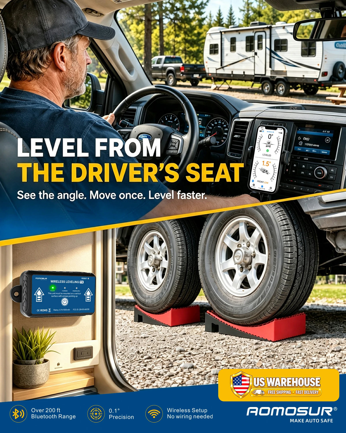 AM350-X Wireless RV Leveling System