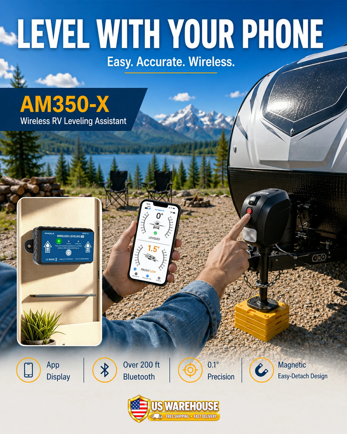 AM350-X Wireless RV Leveling System