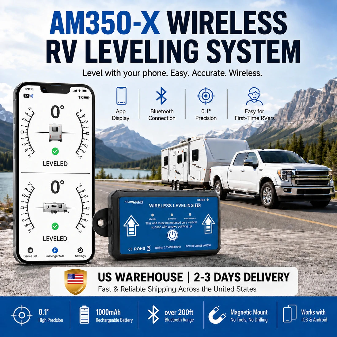 AM350-X Wireless RV Leveling System