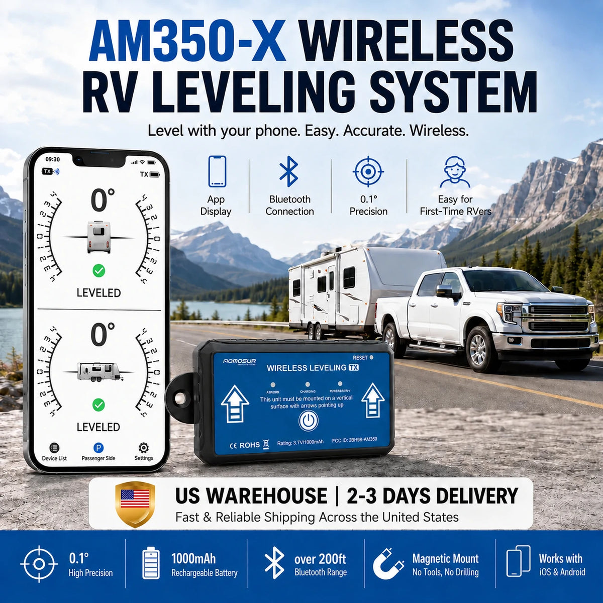 AM350-X Wireless RV Leveling System
