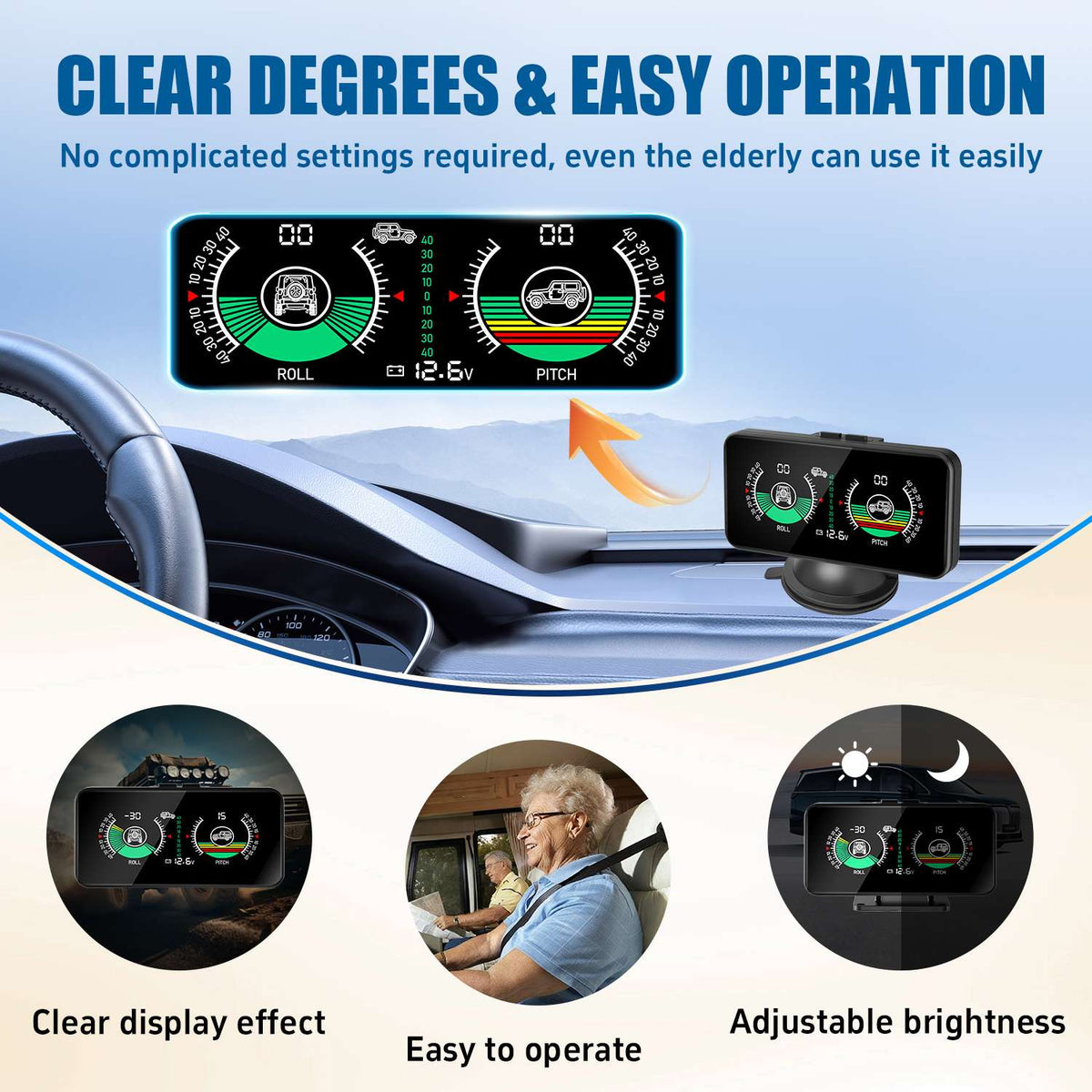 M50 Dual-Mode RV & 4×4 Leveling Inclinometer