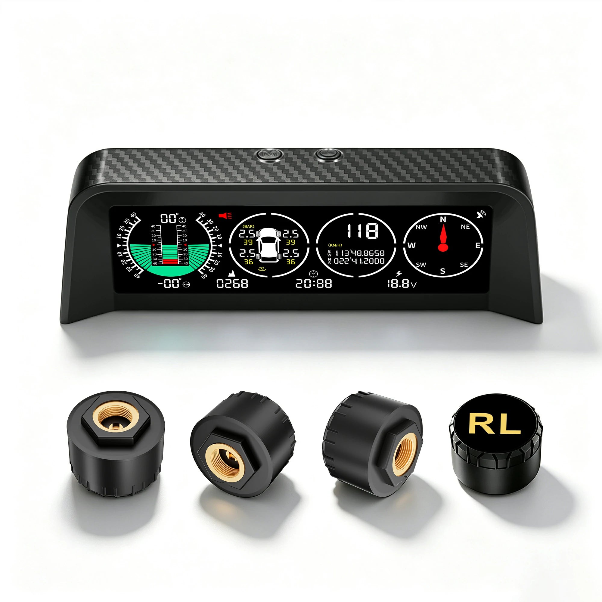 X91 Off-Road TPMS & Inclinometer – Tire Pressure, GPS Speed & Slope Meter All-in-One