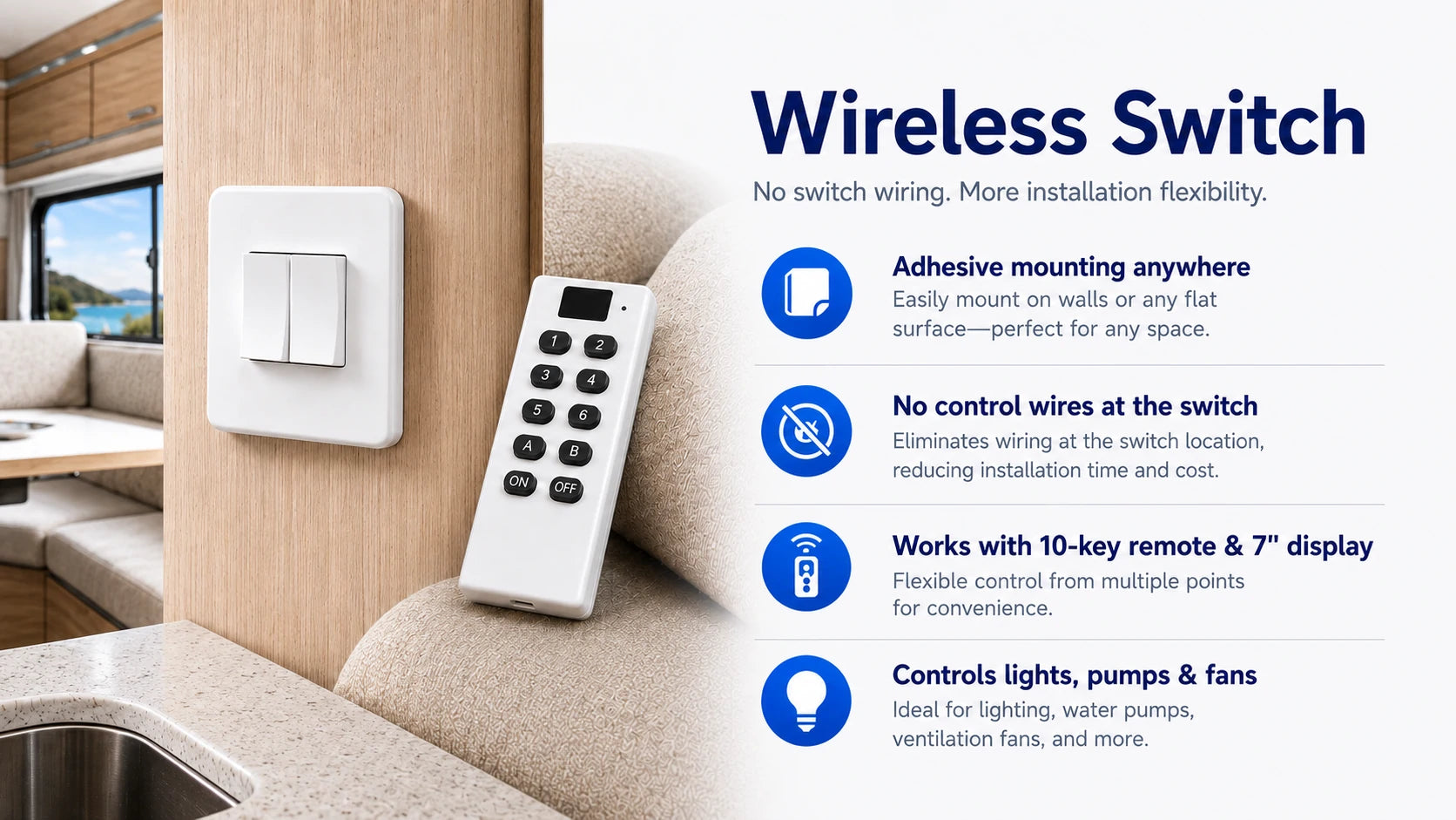 Wireless RV switch and remote