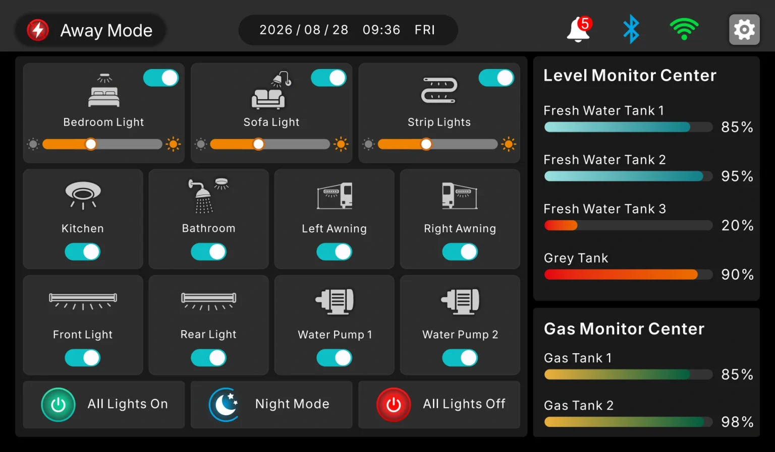 AOMOSUR smart RV control display