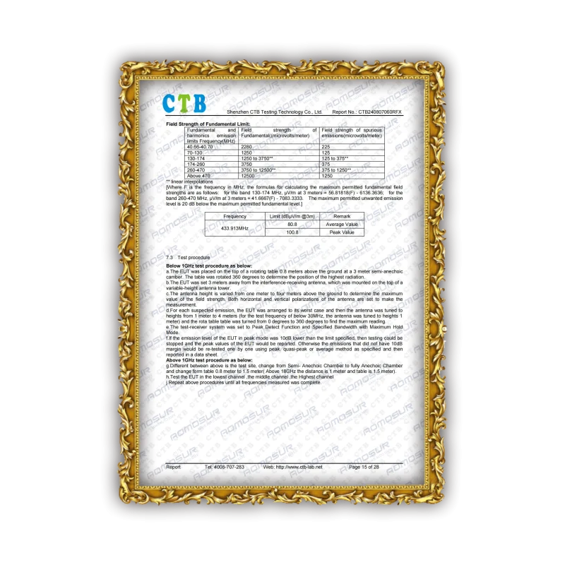 AOMOSUR patent or certification 8